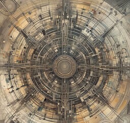 Illustration of abstract tech background.