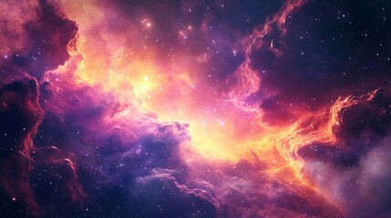 Naklejka premium beautiful cosmic nebula with abstract color gradation