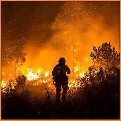 Intense Wildfire and Firefighting Scenes: Cinematic Urban and Forest Blaze Depictions
