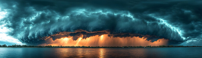 Stormy Sky over Water Realistic Image