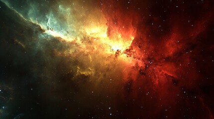 Naklejka premium beautiful cosmic nebula with abstract color gradation