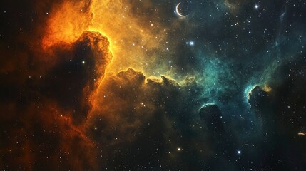 beautiful cosmic nebula with abstract color gradation