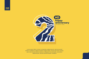 Number 2 logo icon design, 2nd birthday logo number, anniversary 2