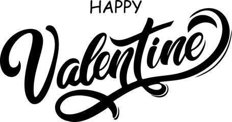 happy valentine text on transparent background vector