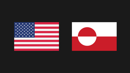 USA and Greenland Flag vector © VectorVia