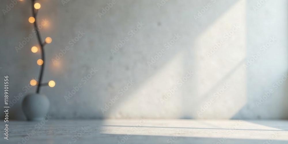 Poster Serene Minimalist Studio Scene with Soft Lighting and Empty Surface
