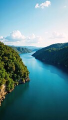 Obraz premium Azul profundo do Rio Grande com a Ponte Nerton Navarro ao fundo em Natal BR, ponte, natal, paisagem