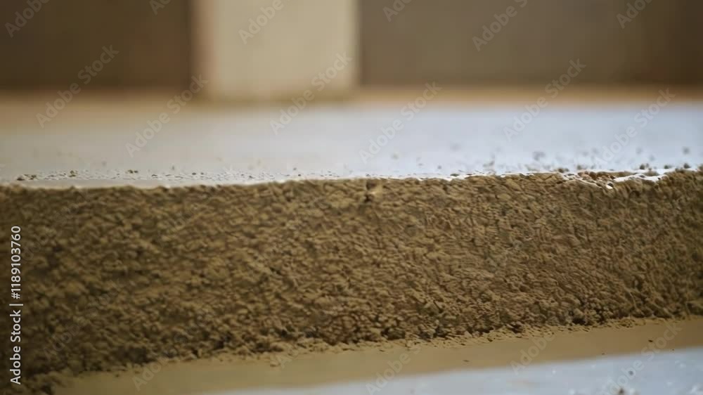 Aufkleber wet concrete mixture is extruded and shaped, forming a stair step, showcasing the layer by layer con