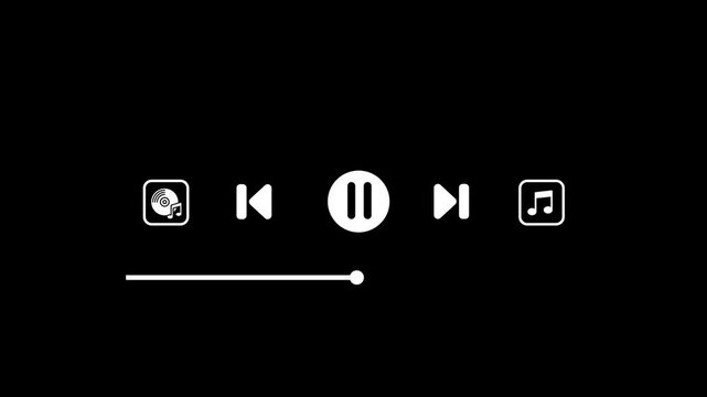 Black screen music player overlay template animation