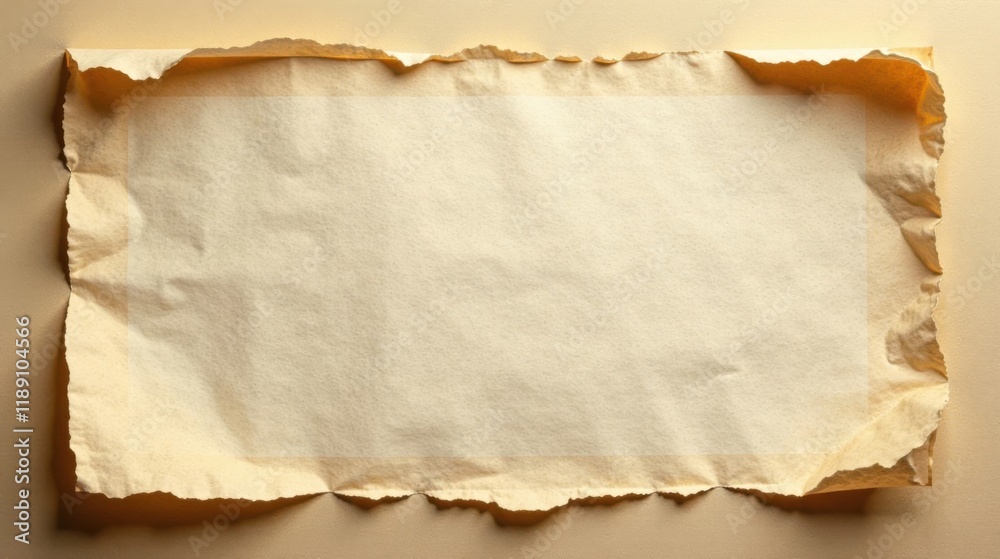 Aufkleber aged paper with irregular edges, perfect for text or design