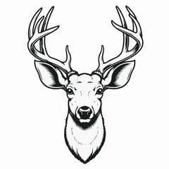 Naklejka premium Deer silhouette image , animal silhouette image