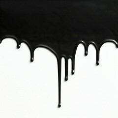 black liquid dripping on a white background  abstract texture design