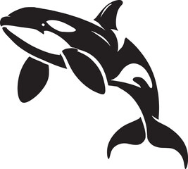 Orca whale silhouette vector illustration isolated on white background