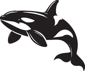 Orca whale silhouette vector illustration isolated on white background