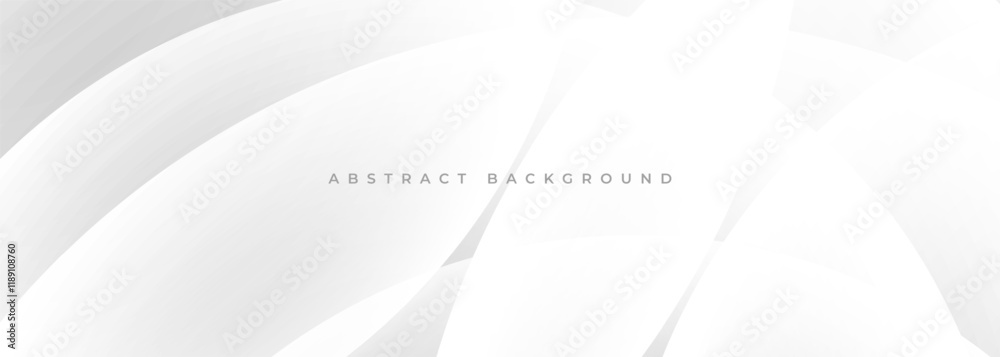 Aufkleber white modern abstract background with curves and circular shapes. vector illustration wide banner gr
