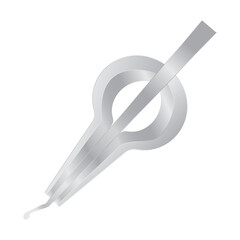 Indian musical instrument isolated over white.Morsing indian traditional classical mouth instrument graphic illustration with metal gradient effect on white background. © shivam