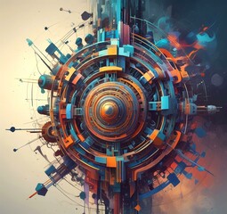 Illustration of abstract tech background.