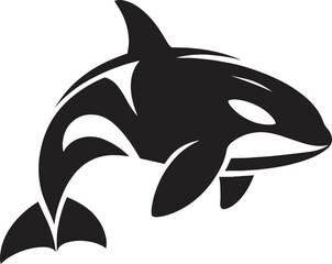 Orca whale silhouette vector illustration isolated on white background