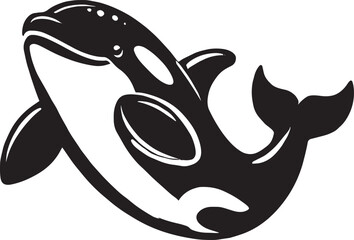 Orca whale silhouette vector illustration isolated on white background