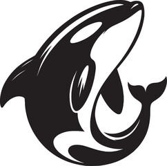 Orca whale silhouette vector illustration isolated on white background © Md Hasan