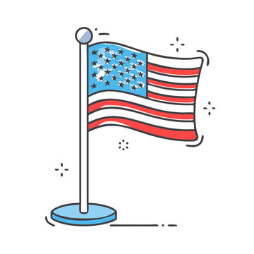 american flag waving, red white blue clip art preview