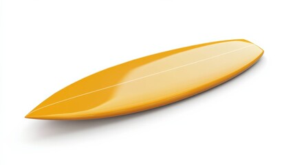 a yellow surfboard sits on a white background