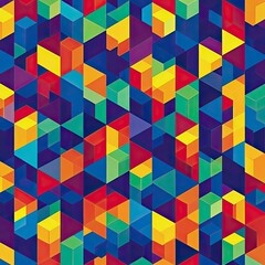 Colorful Isometric Cubes Seamless Pattern for Modern Design Use