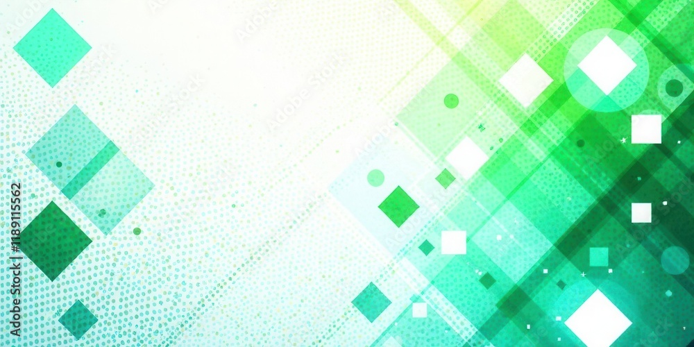 Aufkleber abstract green and white geometric design with overlapping shapes and subtle texture