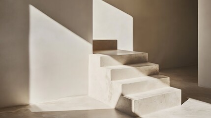 Minimalist Concrete Staircase Basking In Sunlight