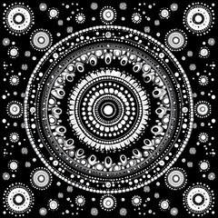 Abstract Minimalist Seamless Pattern with Dots on Black Background