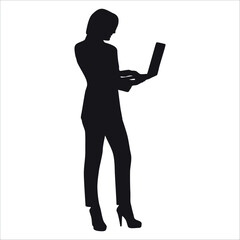 Business Woman or Employee Silhouette vector illustration