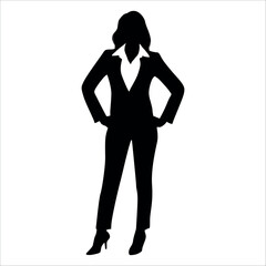 Fototapeta premium Business Woman or Employee Silhouette vector illustration