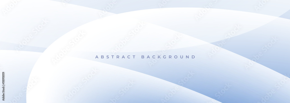 Poster white and soft blue modern abstract background with curves and wave shapes. vector illustration wide