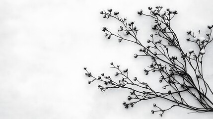 Snow Covered Branches Winter Botanical Beauty