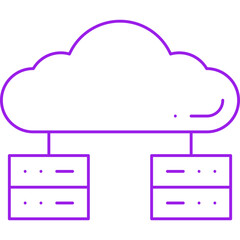 Cloud Data Distribution icon single vector illustration