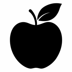Minimalist Black Apple Silhouette Design