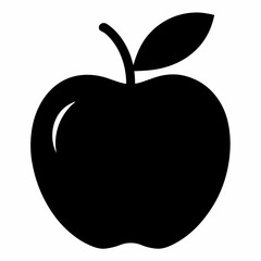 Minimalist Black Apple Silhouette Design
