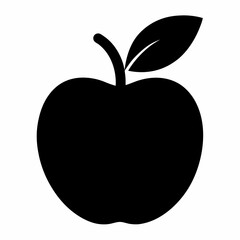 Minimalist Black Apple Silhouette Design