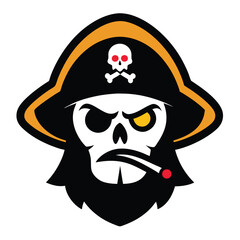 dead pirate mouth for cigarettes mascot logo