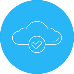 Verified Cloud icon single vector illustration