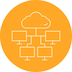 Cloud and Connected Computers icon single vector illustration