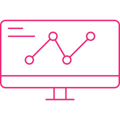 Computer Analytics icon single vector illustration