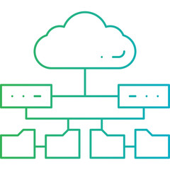 Cloud and Server Data icon single vector illustration