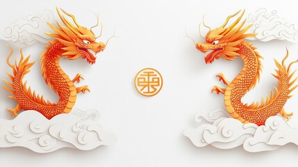 Obraz premium A vibrant dragon symbolizing strength and power in culture.