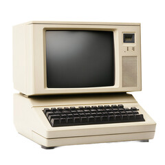 Old television set isolated on transparent background