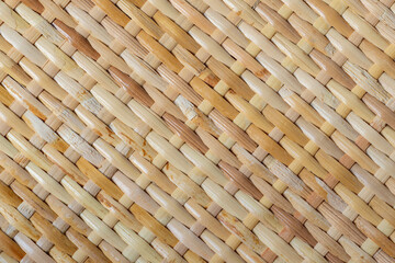 Light natural rattan braid. Boho style background texture