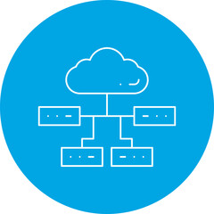 Multiple Cloud Servers icon single vector illustration
