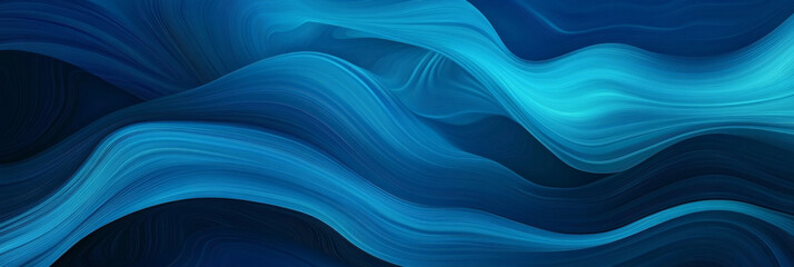 Abstract Blue Waves - Dynamic Flow and Movement in a Fluid Design for Artistic or Decorative Use