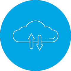 Cloud Data Exchange icon single vector illustration