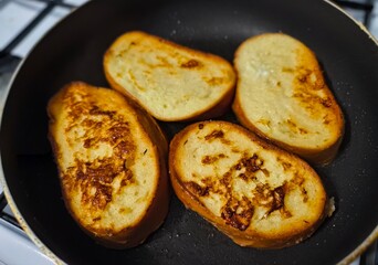 unhealthy fried food in a frying pan